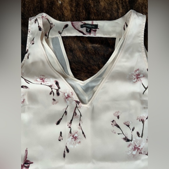 Dynamite Cream & Pink Bird Print Tank Top - Picture 5 of 8